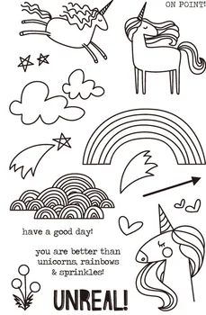 

Unicorn/Transparent Clear Stamps for DIY Scrapbooking/Card Making/Kids Christmas Fun Decoration Supplies