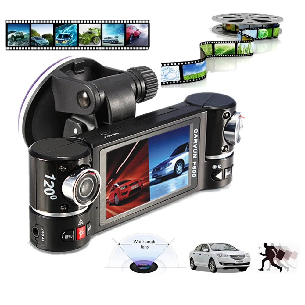 Dual Lens Car Camera Vehicle DVR Dash Cam Two Lens Video Recorder F600