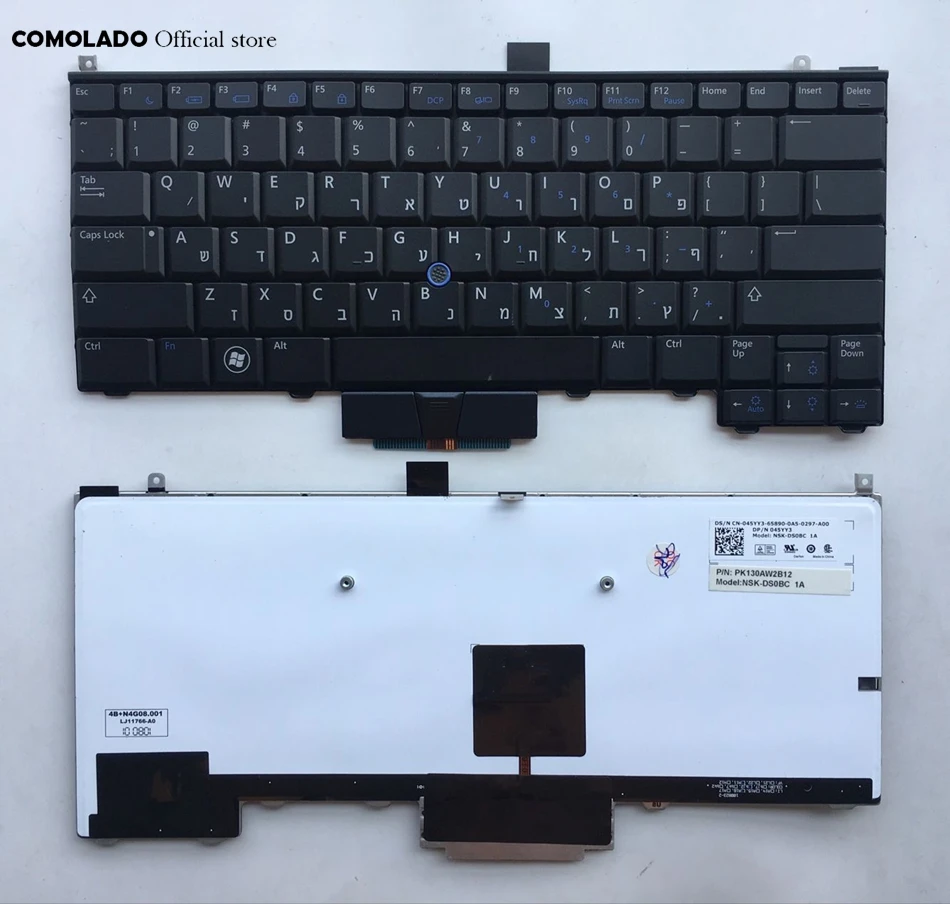 HB Иврит клавиатура для DELL Latitude E4310 E4200 PP13S 0P6VGX с подсветкой Раскладка | Компьютеры и