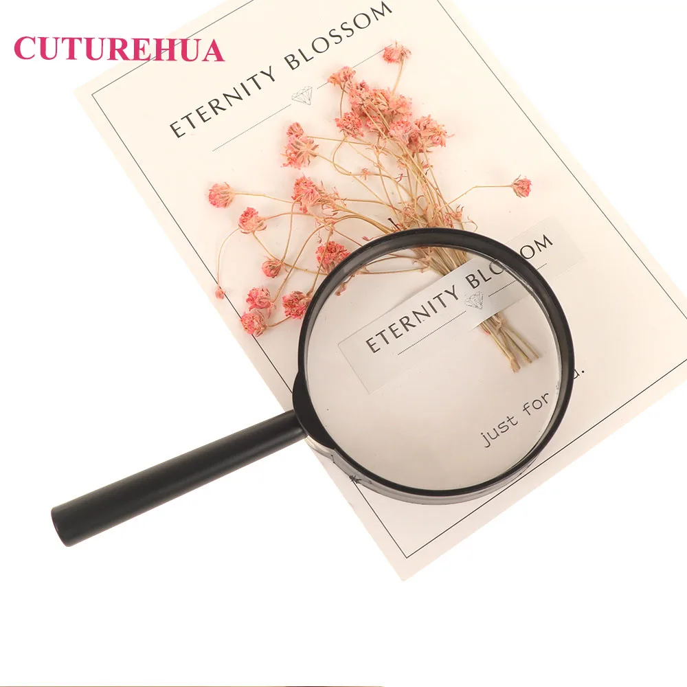 

Delicate 60mm Handheld Magnifier Glass Lens Plastic Handle Reading Magnifying Meter