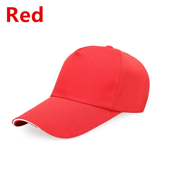1 шт. на заказ хлопковая бейсболка с принтом логотипа текст фото вышивка Gorra повседневные однотонные шапки бейсболки для мужчин и женщин - Цвет: Red