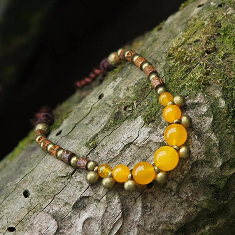 Ожерелье Из Натурального Красного Оникса с деревянными бусинами короткое ожерелье-чокер ручной работы вязаное женское ожерелье 0520