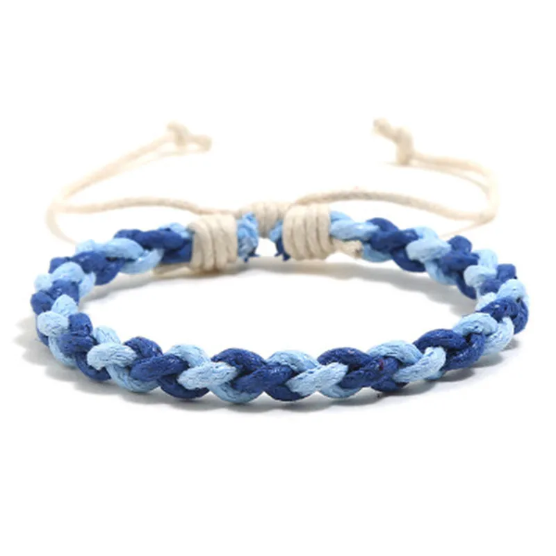 

10Pcs/Dozen Handmade Woven Colorful Wax Rope Ethnic Wind Couples Hand Rope Bracelet Women Men Girl Boys Jewelry