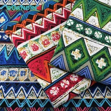 GUANDIN, простая набивная хлопковая льняная ткань полуметра, занавеска, подушка, скатерть, материал для мебели, народная серия