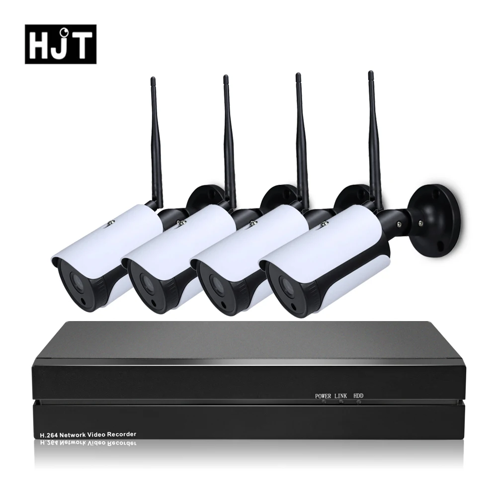 

HJT 4CH WIFI IP Camera 8CH NVR 720P 1.0MP CCTV Camera P2P IR Night Vision Motion Detection Watrproof Outdoor Onvif