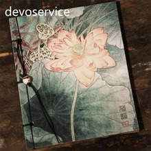 168*138 мм китайский винтажный Лотос записная книжка Китайский древний стиль дневник записная книжка ручной работы Канцтовары