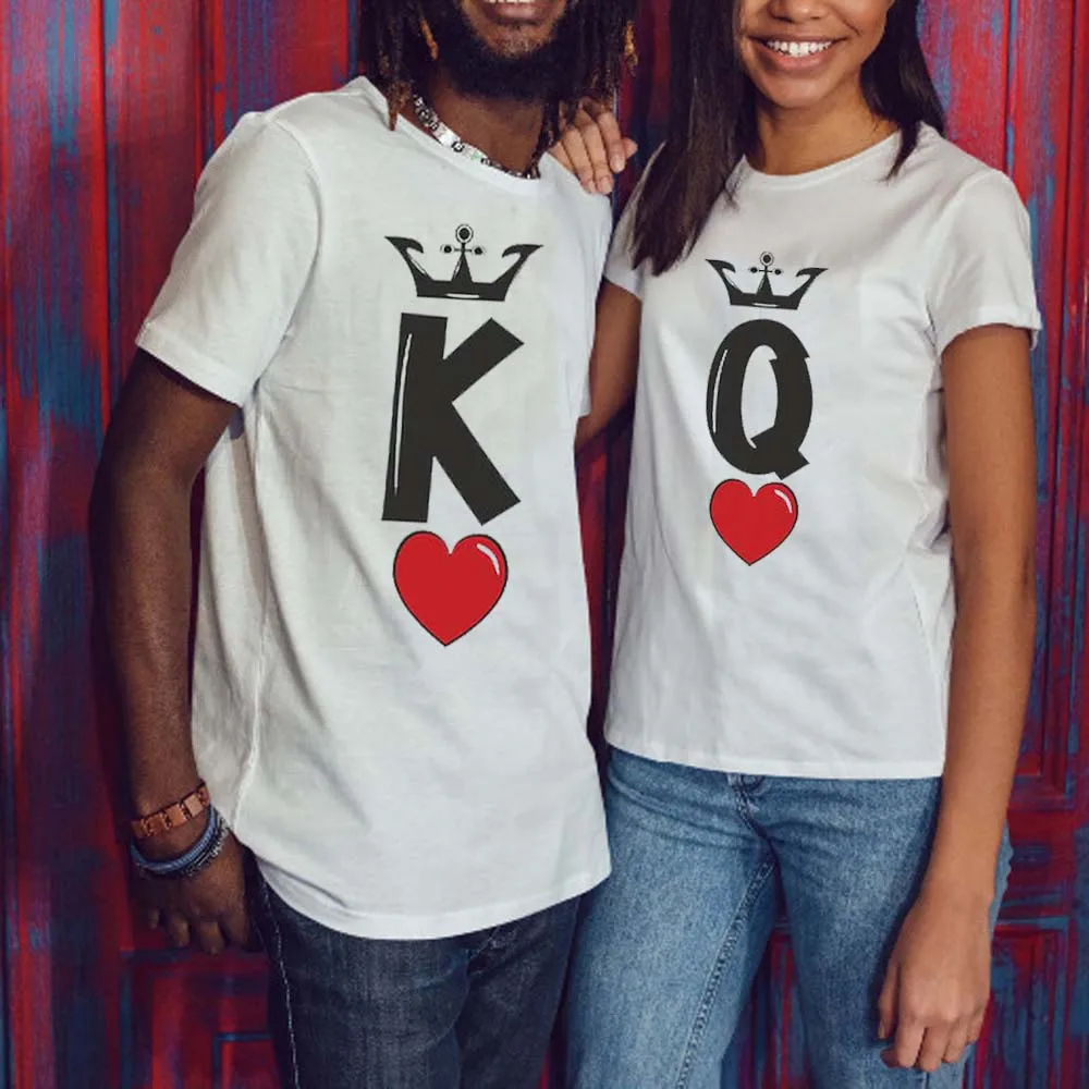Customized Letter Print T-Shirt Women Fashion Summer Tshirt Casual Couple Lover King Queen Wife husband T Shirt For Lover tshirt Customized Letter Print T-Shirt Women Fashion Summer Tshirt Casual Couple Lover King Queen Wife husband T Shirt For Lover tshirt