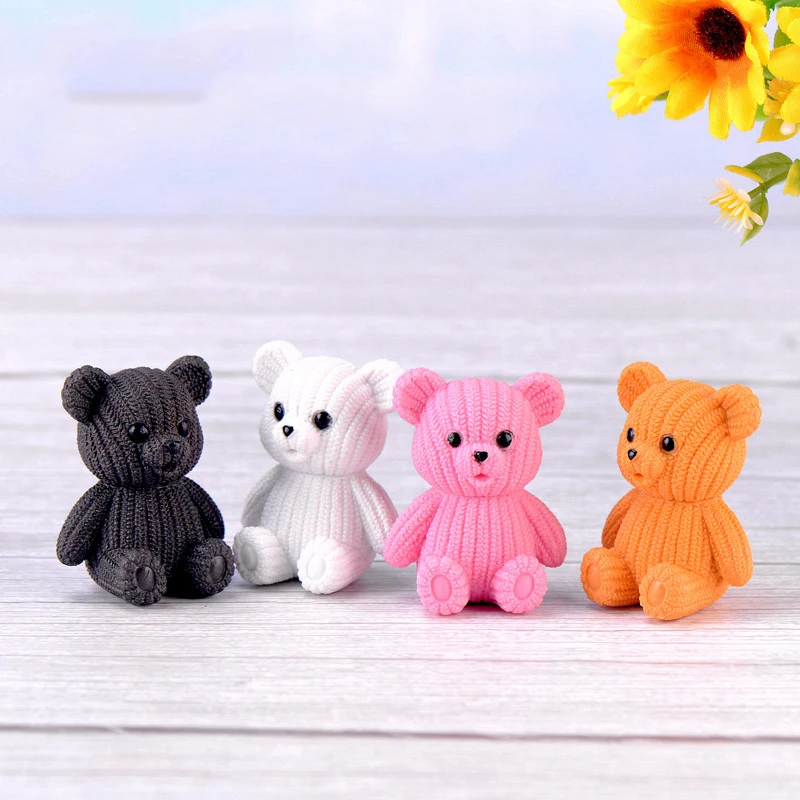 Teddy Bear Miniature Fairy Easter Aanimals Garden Figurines Ornaments Home Decor