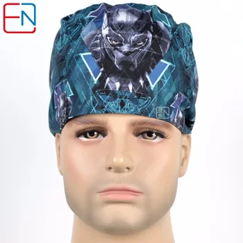 

New Surgical Caps Medical Newly Surgical Scrub Caps Mask For Men Women With Sweatband 100% Cotton Medical Caps Printed Unisex