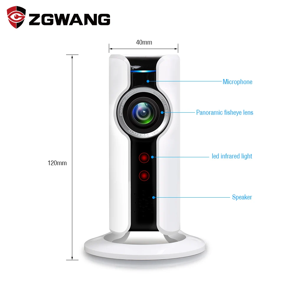 Mini Wifi VR IP Camera Wireless 720P HD Smart 180 panoramic Network