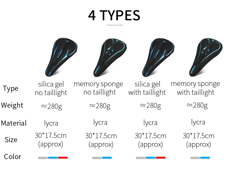 INBIKE, удобный чехол на седло велосипеда с задним фонариком, подушка для горного велосипеда, силикагель, плотные дышащие аксессуары для велоспорта SC9
