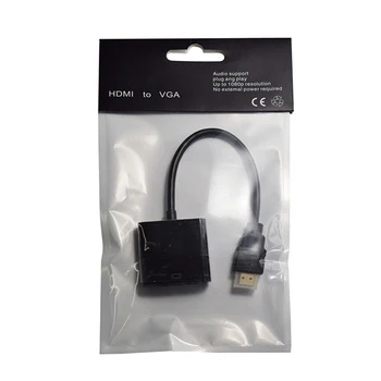 

For HDMI to VGA Converter with Audio Cable HDMI2VGA Adapter Adaptor for PC Computer to 1080P HDTV Monitor Display 10pcs/lot