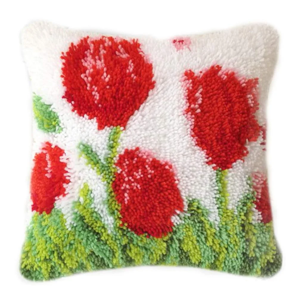 

DIY Latch Hook Kits Rug Pillowcase Crocheting Cushion Carpet Canvas Rugs Mat Cartoon Sewing Needlework Yarn for Adults Kids Gift