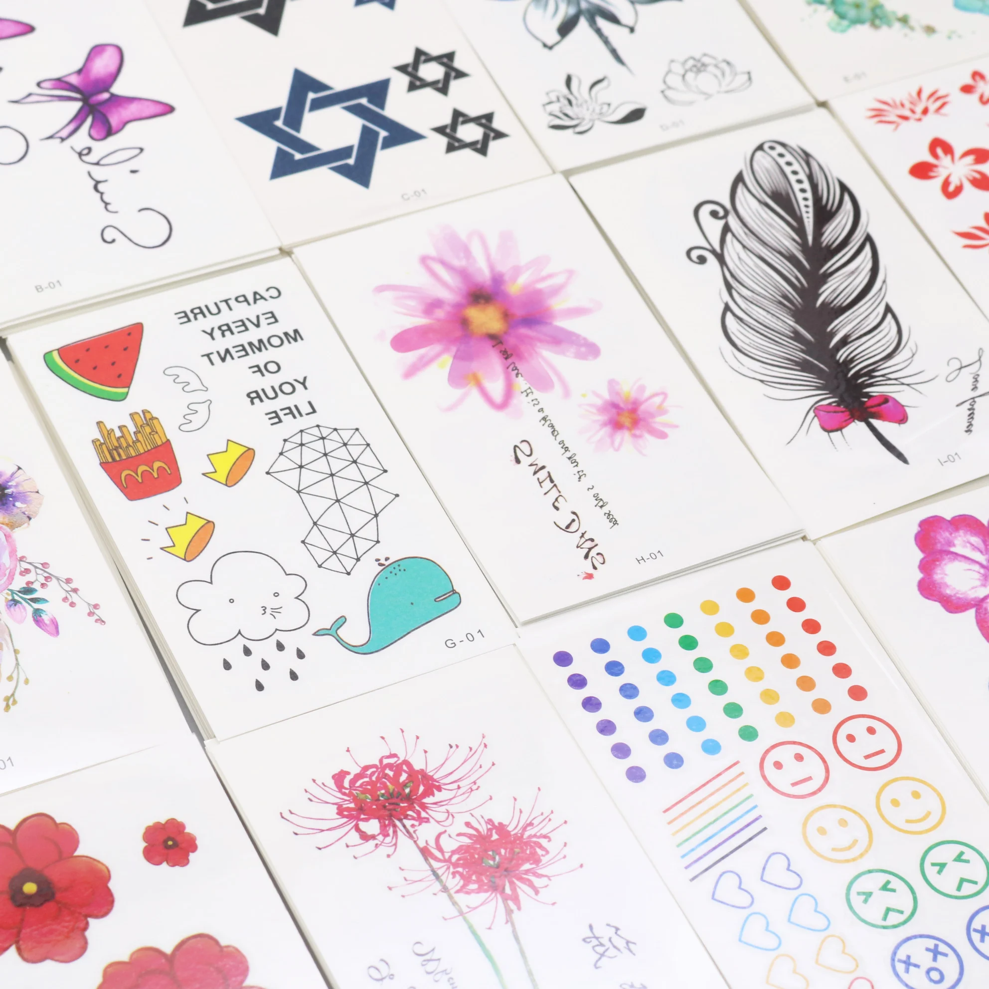 1 Bag 30 pcs DIY stationery stickers children Tattoo Stickers office stationery