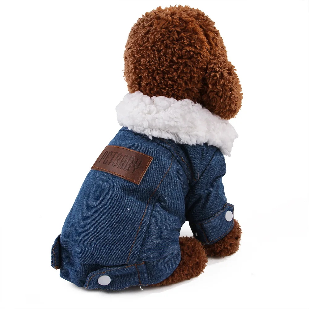 Luxury Winter Dog Jacket Puppy Dog Clothes Pet Outfits Dog Denim Coat Jeans Costume Chihuahua Poodle Bichon Pet Clothing