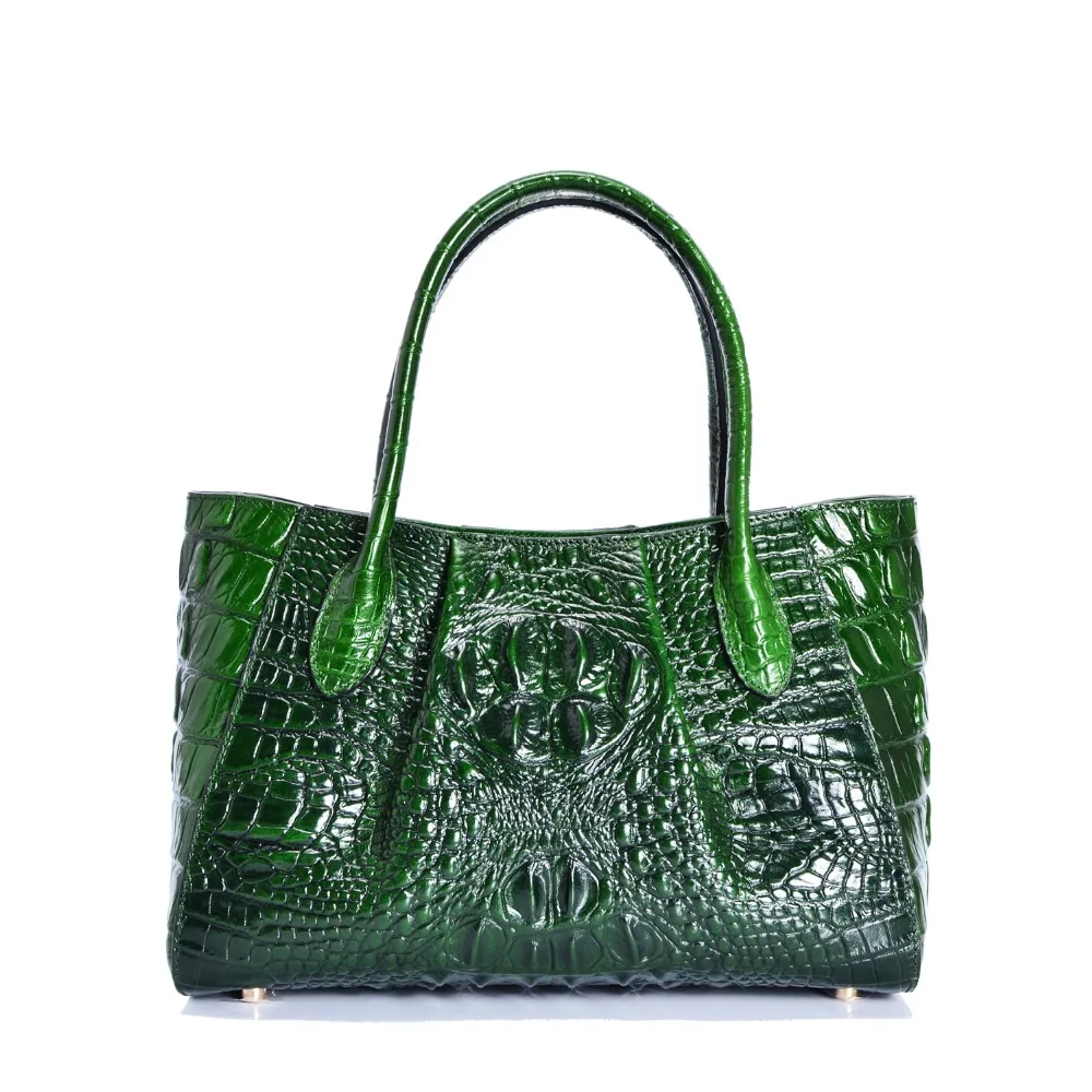 Crocodile Embossed Handbag Satchel