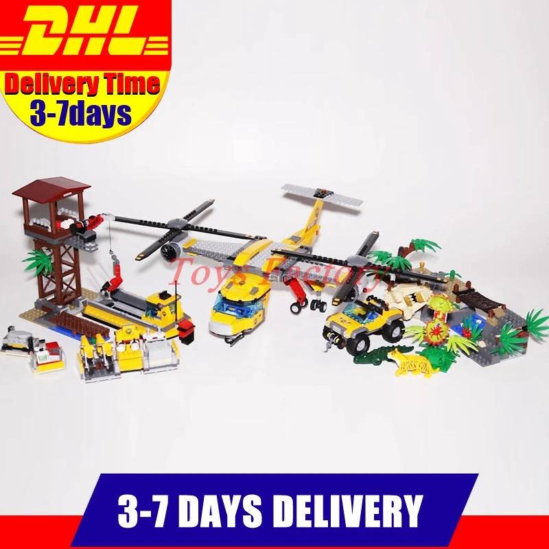 

DHL IN-STOCK Clone 60162 LEPIN 02085 1400 PCS The Jungle Air Drop Helicopter Set Building Block Bricks Toys Gifts