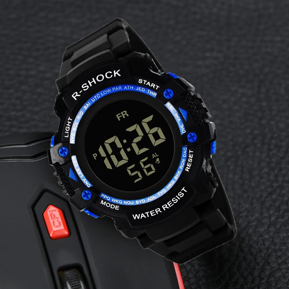 Мужские спортивные часы, цифровой светодиодный, водонепроницаемые наручные часы, роскошные мужские аналоговые цифровые военные армейские элегантные мужские часы, электронные часы