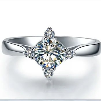

Wholesale 0.6ct Round Cut Anniversary Jewelry Simulate Diamond Ring Sterling 925 Silver Ring Engagement Ring White Gold Plated