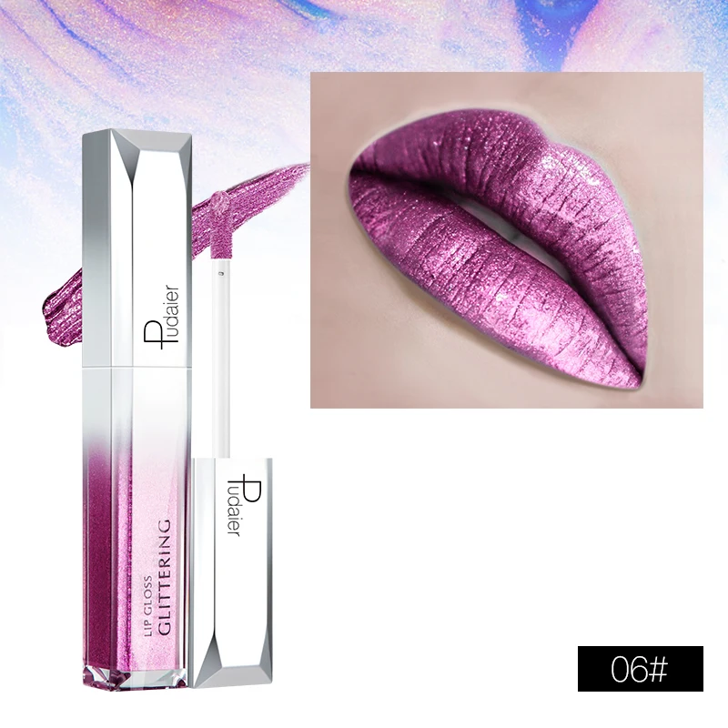 

PUDAIER NEW LipGloss Makeup Liquid Lipstick Waterproof Long-lasting Glitter Lip gloss Metallic Moisturizing Lip glaze Cosmetics