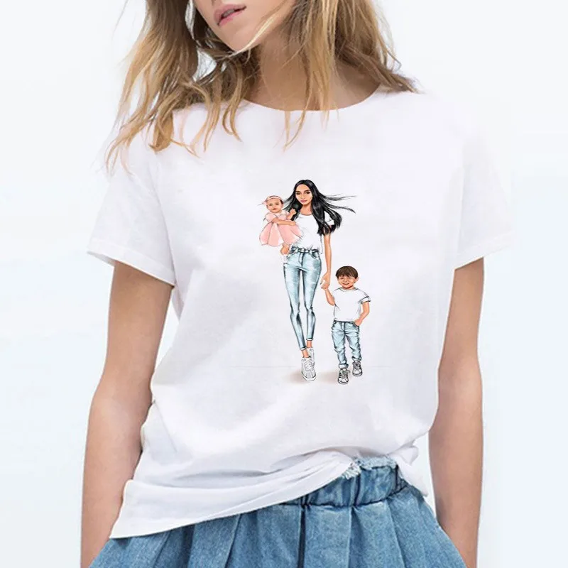

GUMPRUN T Shirt Women Short Sleeve Character Graphic Streetwear T Shirt Summer O Neck Loose Plus Size Ladies Casual Tops Tshirt
