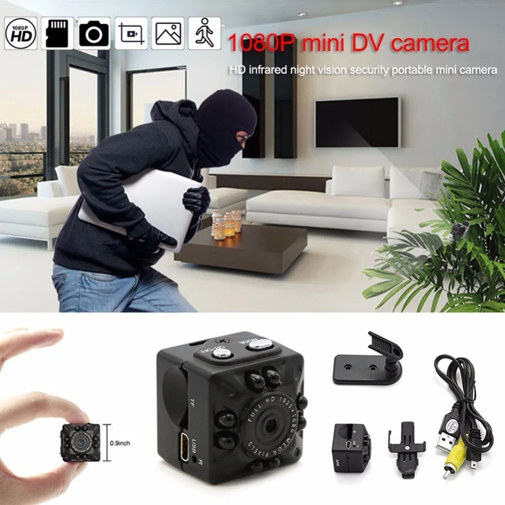 Мини камера видеонаблюдения Shzons 1080P HD с ИК подсветкой и датчиком движения|mini dv