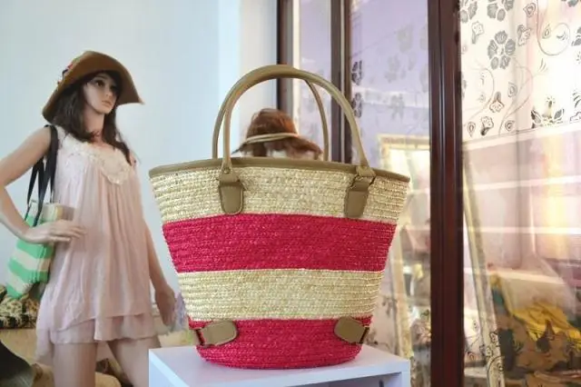 

42x30CM Style Three - Color Stripes High - Grade Wheat Straw Bag Eurasian Bag Summer Beach Baby Straw Bag Large Bag A2837