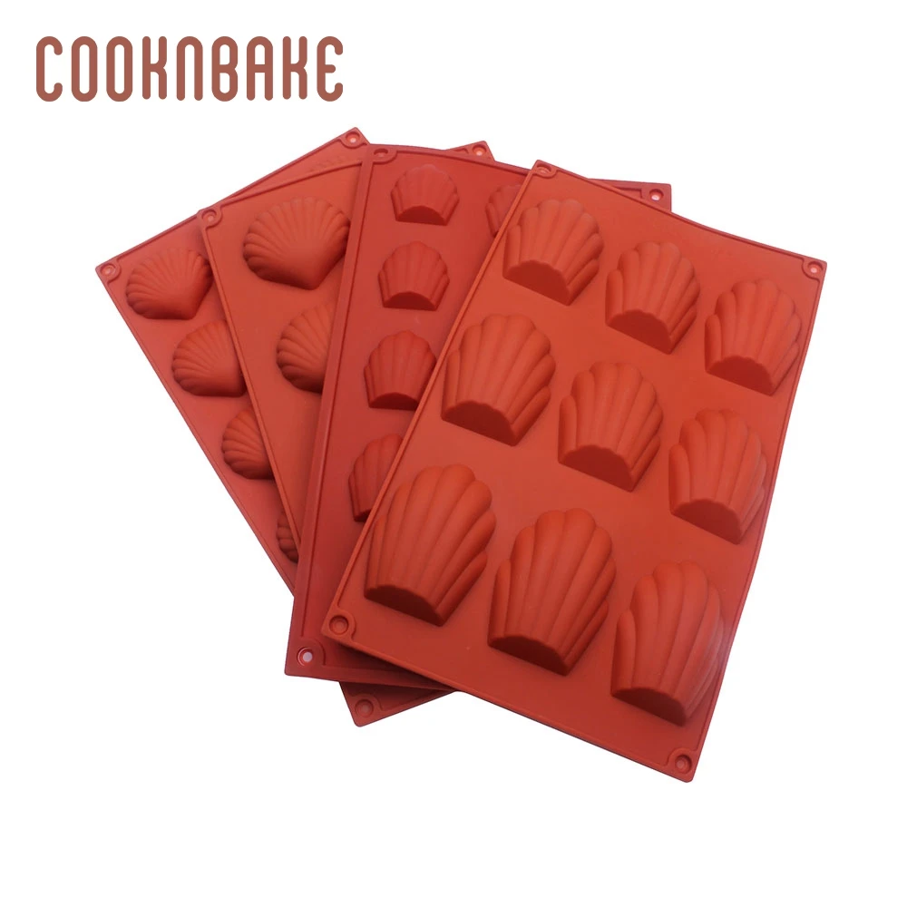 

COOKNBAKE Madeleine silicone biscuit chocolate mold Cake pastry Baking Tool Shell Shape Jelly 3D ice Candy Cake Decorating form
