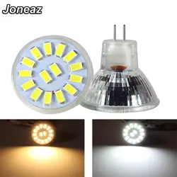 Joneaz 1X ампулы светодио дный прожектор лампа MR11 4 Вт Ac Dc 12 24 вольт smd 5730 15 светодио дный s 450 люмен мини освещение энергосбережения
