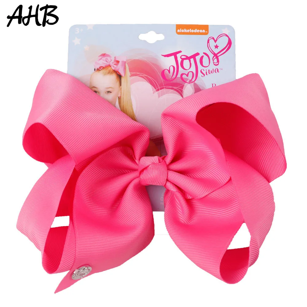 

AHB Solid 8 Inch Large Hair Bows for Girls Grosgrain Ribbons Hair Clips Barrettes for Kids Handmade Hairgrips Hair Accessories