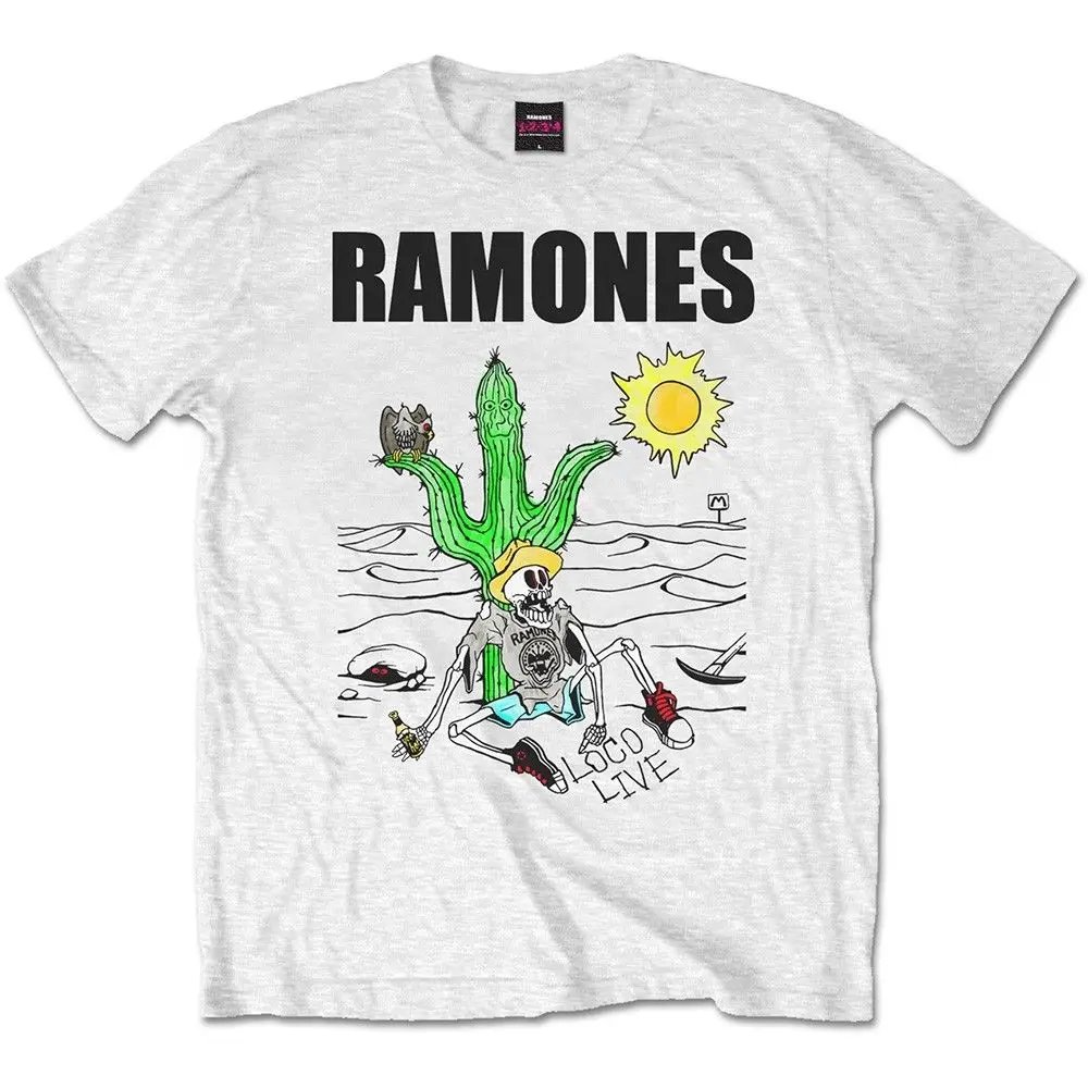 Большая взрослым футболка Ramones-мужская Локо считыватель магнитных карт Live Rats33mw03