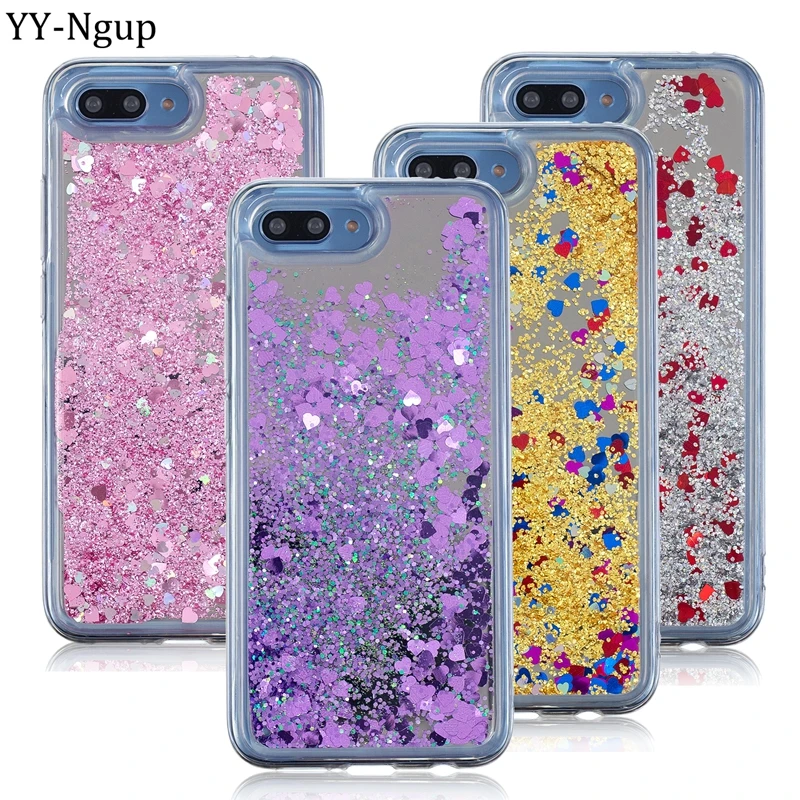 

Honor 10 Phone Case on Honor 7a 7c Cover Mirror Liquid Quicksand Sequins Case for Fundas Huawei Honor 10 7C 7A dua-l22 Case Capa