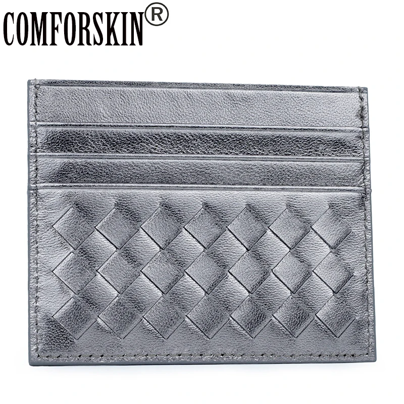 

COMFORSKIN Brand Design Luxurious 100% Sheep Skin ID Card Credit Holders Guaranteed Genuine Leather Card Case Mini Coin Purses