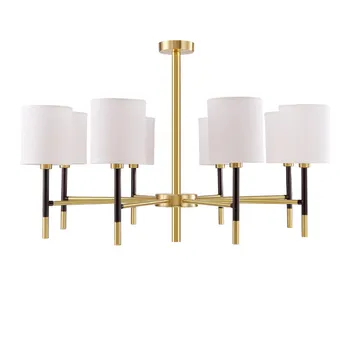

American Style Luxury Real Brass Cloth art Chandelier Light diningroom lamps foyer bedroom hanging bedroom lighting fixture