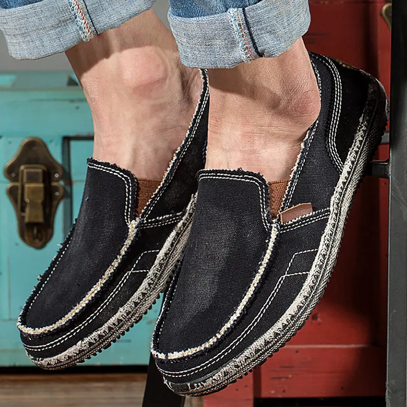 

Men Flat Shoes Summer Black Sneakers Boys Plus Size 45 Canvas Mans Footwear Elastic Band Casual Shoes+male Factory Outlets