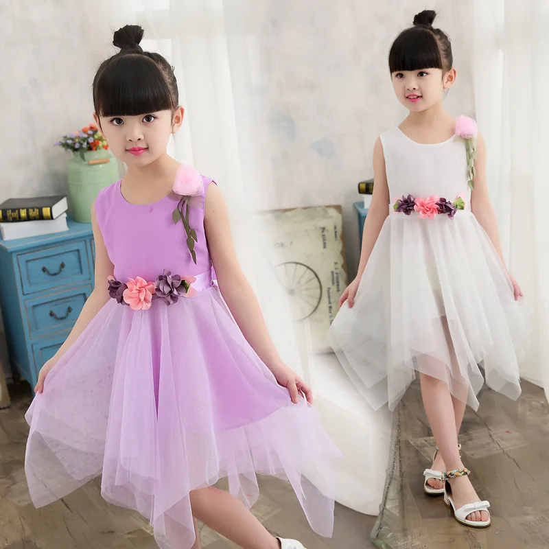 “ Vestido de Chiffon de Impressão Praia 2019 da Princesa Adolescente