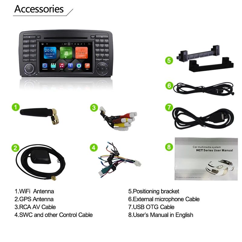 Best 2G RAM+32G ROM Android 6.0 Octa Core Car DVD Multimedia Player For Benz R Class W251 R280 R300 R320 R350 GPS Stereo Head Unit 20