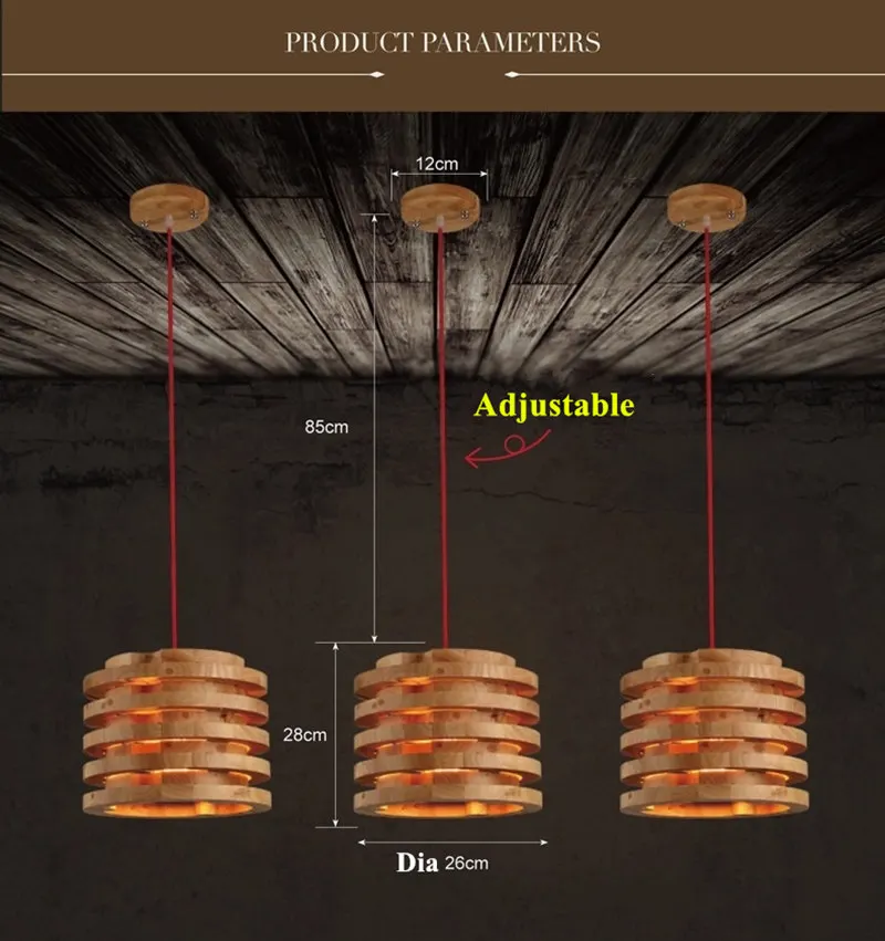 Креативный деревянный подвесной светильник для помещений, столовой, фойе, домашняя подвеска-украшение светильник, винтажный резиновый деревянный Профессиональный деревянный каркас