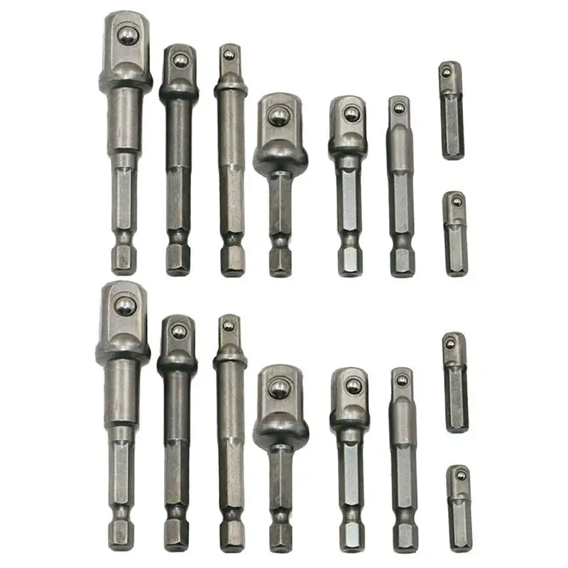 

16Pcs Socket Adapter Impact Hex Shank Drill Bits Bar Set 1/4 3/8 1/2 Bits