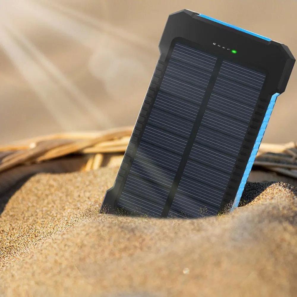 Водонепроницаемое солнечное зарядное устройство 8000 мАч двойное солнечное зарядное устройство USB внешняя батарея портативное зарядное устройство Внешняя батарея для телефона