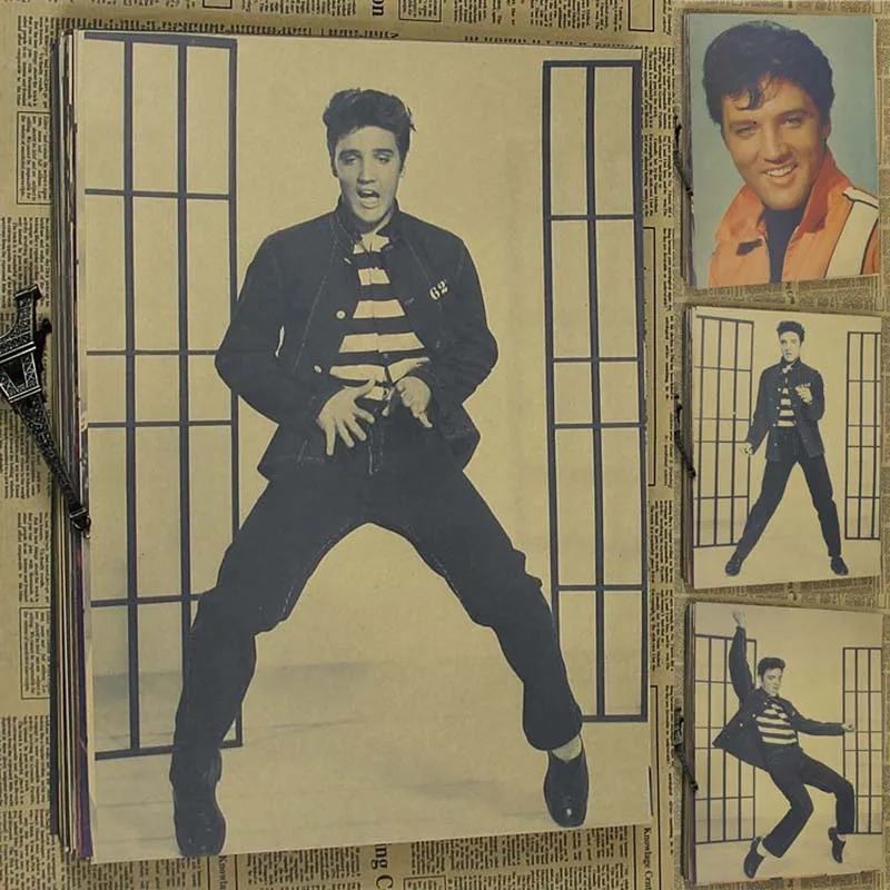 

COSY MOMENT Elvis Presley Vintage Kraft Poster Retro Cafe Bar Club Home Decorative Music Painting Poster Wall Sticker QT239
