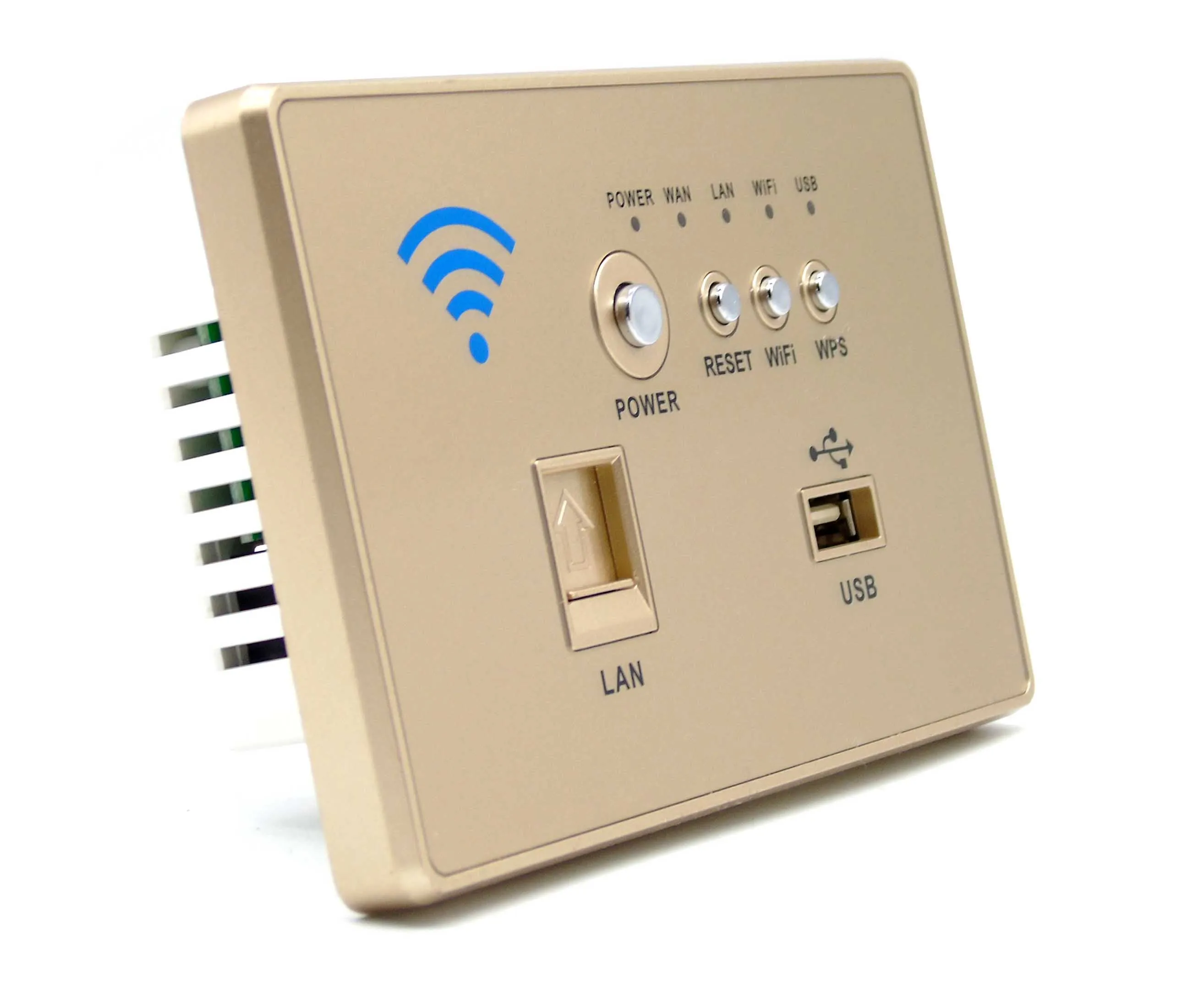 HESSWAY двойная антенна настенный встроенный беспроводной AP маршрутизатор беспроводной Wi-Fi usb разъем для зарядки панель с 118 стандартом - Тип: 118type Gold