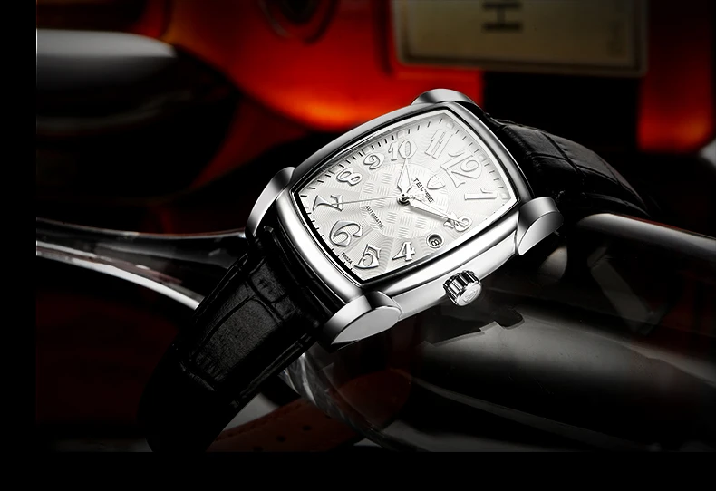 TEVISE Men'S Watch Vintage Automatic Watches Business Leather Brand Hong Kong Watches Date Waterproof Mechanical Wristwatches (9)