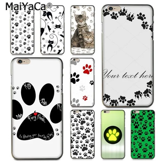 

MaiYaCa Cats paw geometric for iPhone 4 SE 5C 5S 6S 7 8 Plus X XR XS MAX for Samsung Black Soft Shell Phone Case Rubber Silicone
