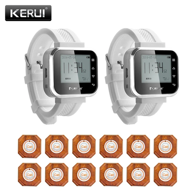 imágenes para KERUI Moda y Venta Caliente Negro Servicio de Camarero Sistema de Llamada de alarma de Reloj Localizador botón Sistema de Servicio (KR-C166 + 12 F64) imágenes para KERUI Moda y Venta Caliente Negro Servicio de Camarero Sistema de Llamada de alarma de Reloj Localizador botón Sistema de Servicio (KR-C166 + 12 F64)