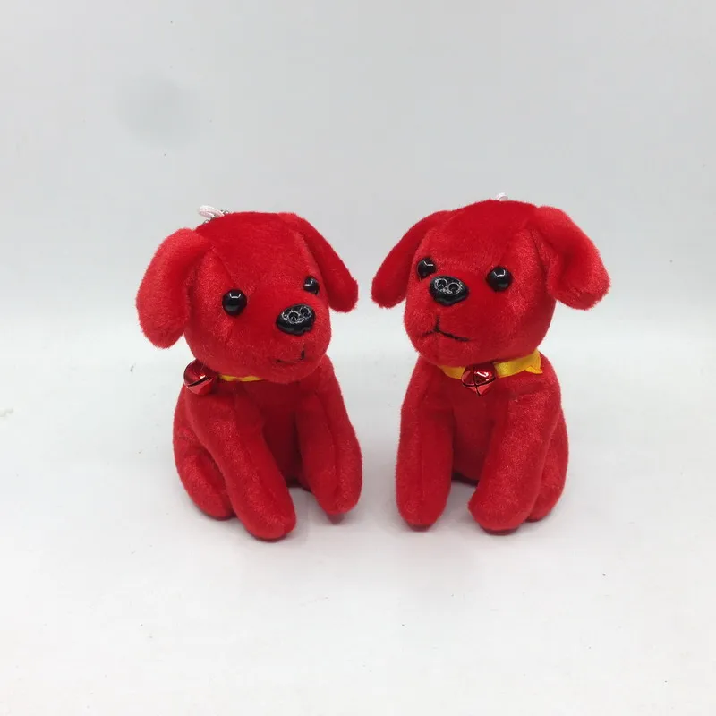 

10CM Chinese Traditional Fevestival Dog Small bell Plush Toy Red Color kawaii Dog Toys For Kids