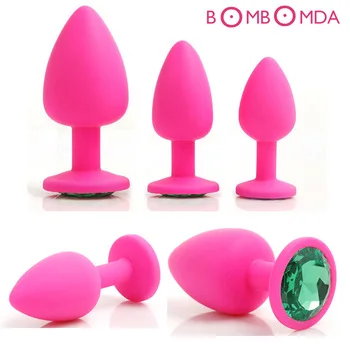 silicone butt plug suppository gem stimulation butt plug Anal Toys Butt Plug with anal plug Sex Toys Products For Adults O35