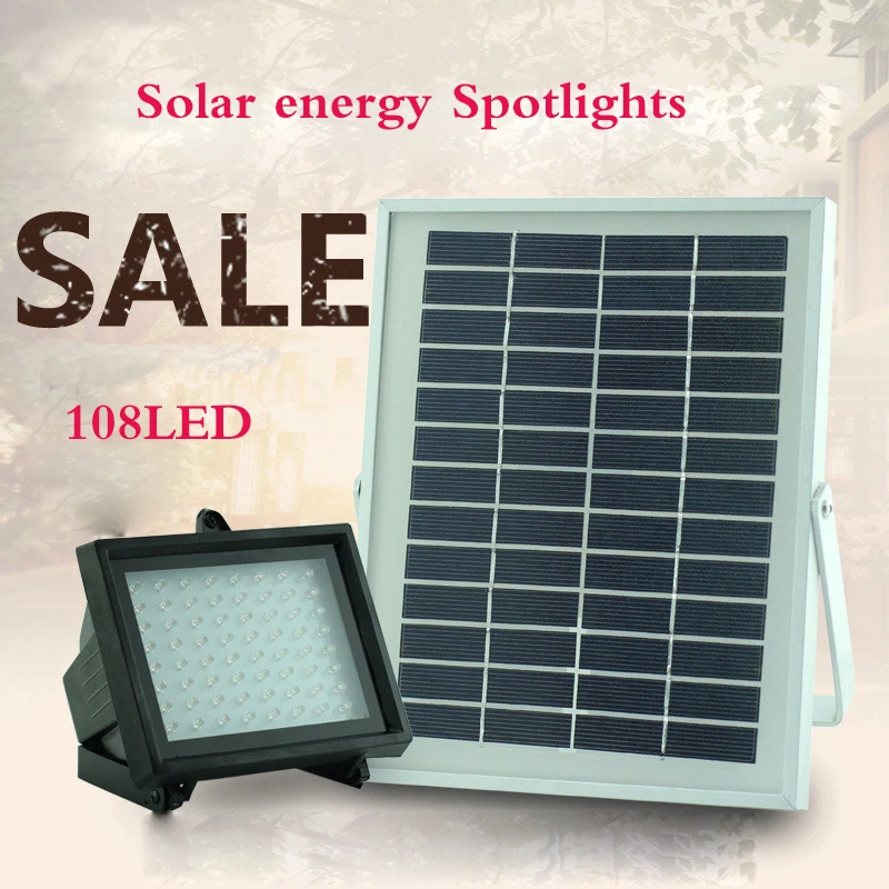 

108LED solar floodlights outdoor landscape lights billboards cast light energy saving lamps