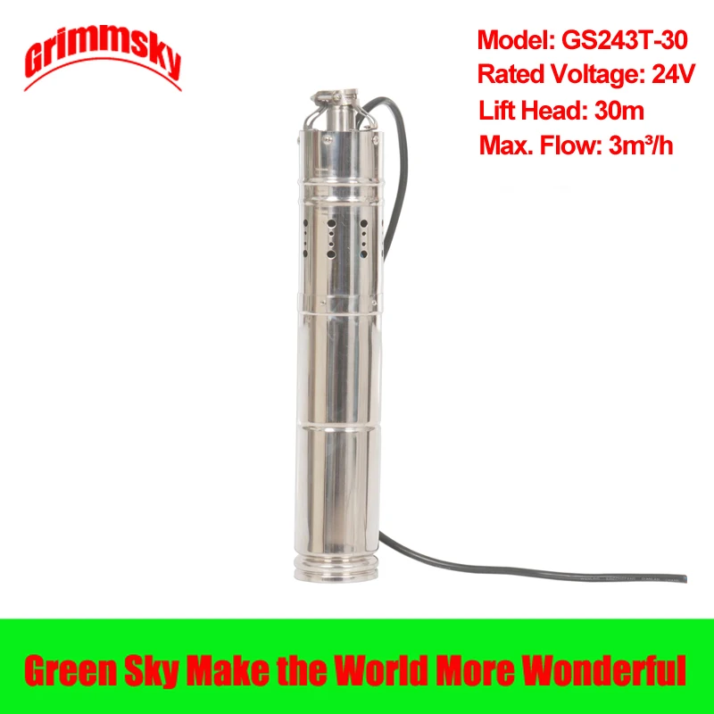 3m 3/h 30m головка подъема 260W DC 24V 3inch Встроенный MPPT солнечные водяные насосы для