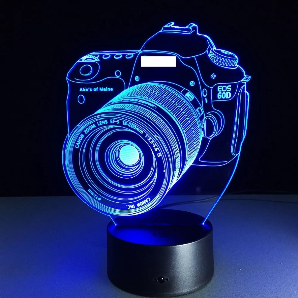 

Camera Shape Touch Table Lamp 7 Colors Changing Desk Lamp 3D Lamp Led Night Light Stereoscopic Illumination Party Glow Decors